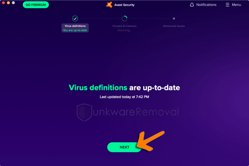 Screenshot of Avast Virus Definition Update